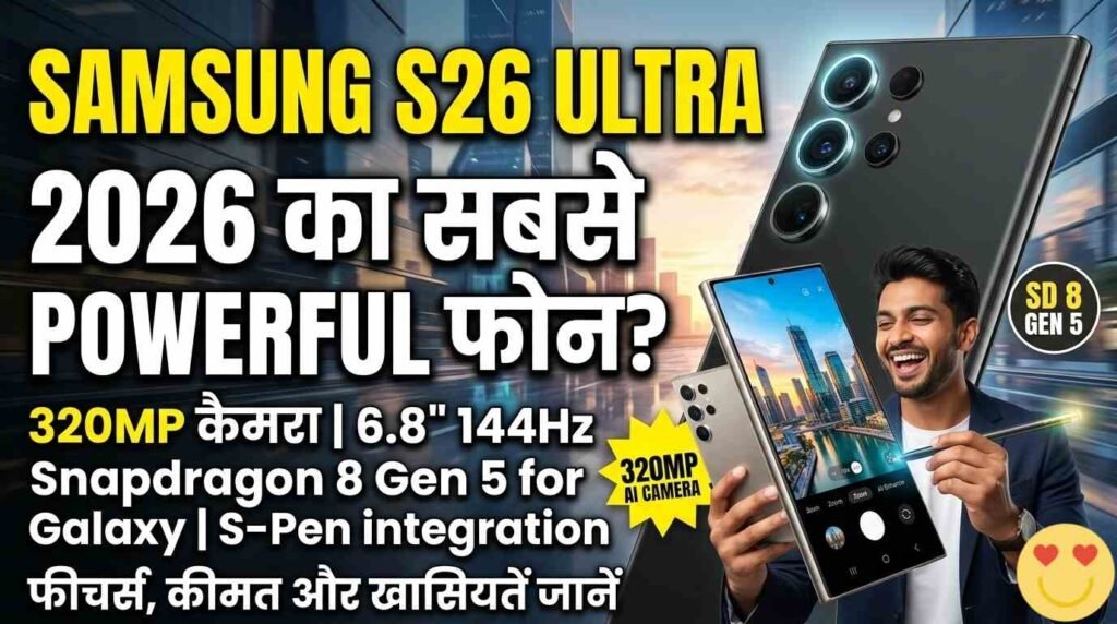 Samsung Galaxy S26 Ultra: 2026 का सबसे पावरफुल स्मार्टफोन? फीचर्स, कीमत और खासियतें जानें