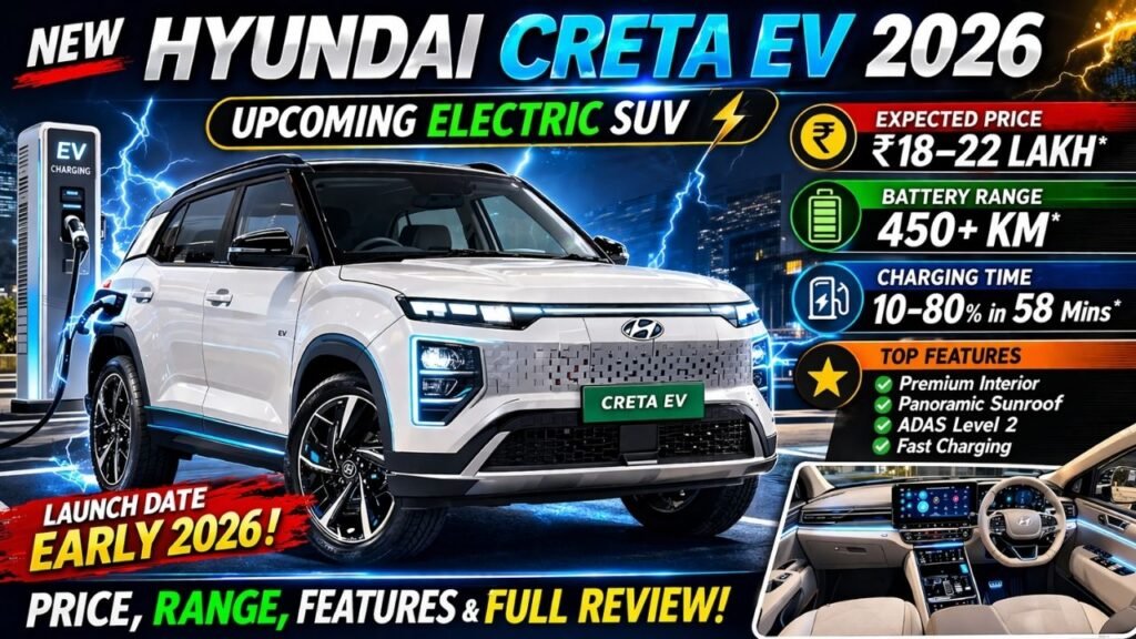 Hyundai Creta EV 2026 Price in India, Battery Range, Charging Time & Features 9 Hyundai Creta EV 2026 Price in India, Battery Range, Charging Time & Features
