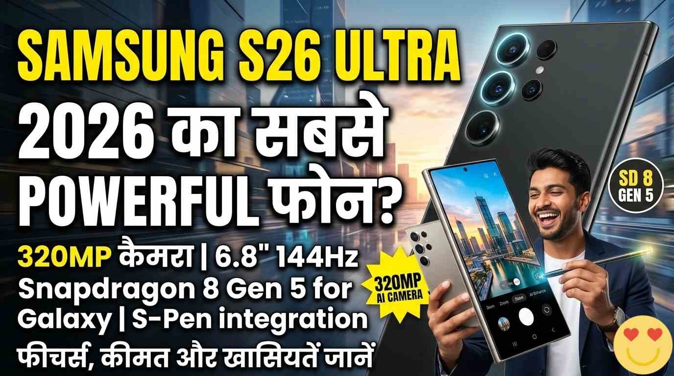 Samsung Galaxy S26 Ultra: 2026 का सबसे पावरफुल स्मार्टफोन? फीचर्स, कीमत और खासियतें जानें