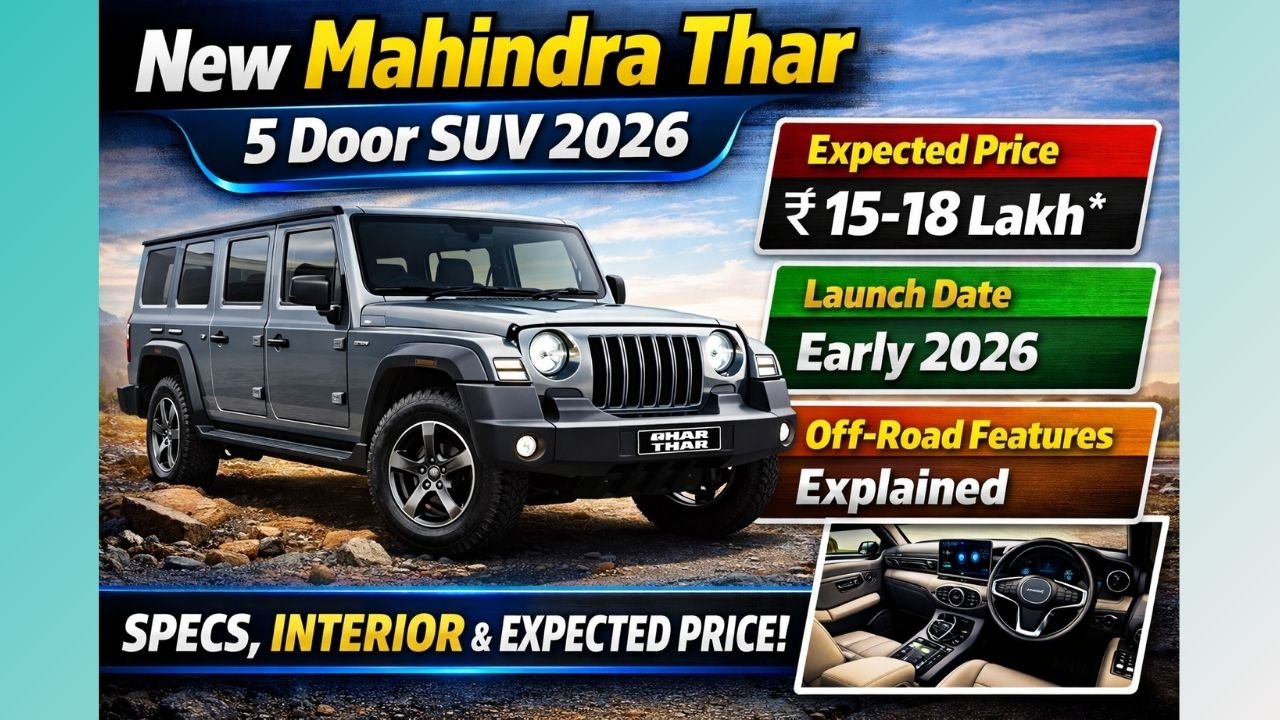 Mahindra Thar 5 Door 2026 Price, Launch Date, Mileage & Off-Road Features Explained